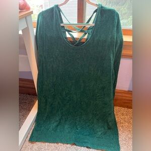 Green plush velvet sweater